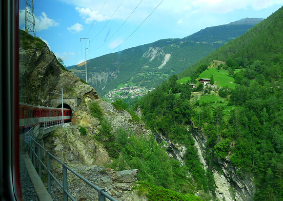 from train approaching Zermatt